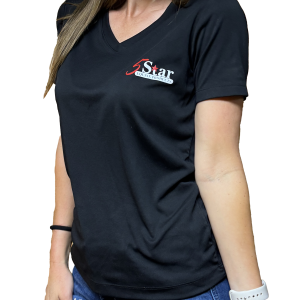 5 Star Black V-Neck Jersey T-shirt - 4