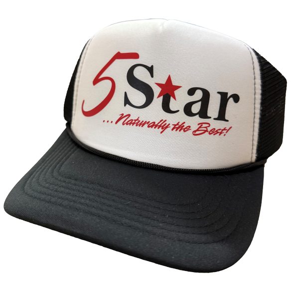 5 Star Embroidery Logo Cap - Black