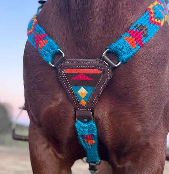 Gladiator Breast Collar made with Rio Rancho Pendleton Fabric